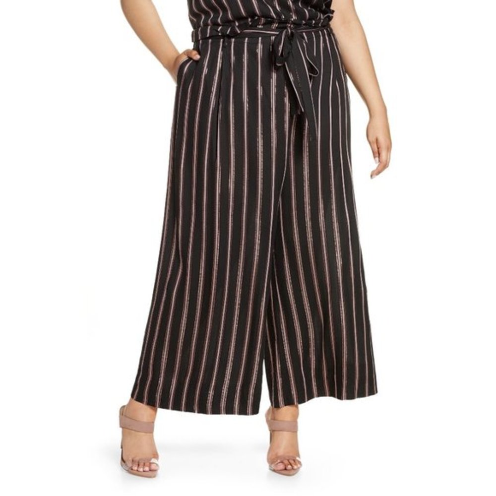 NWT 16W Nordstrom Rachel Roy Stripe Wide Leg Pants